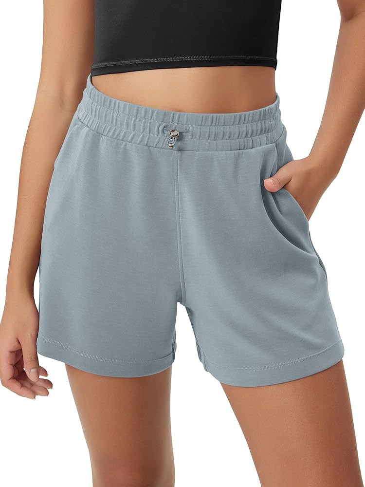 ODODOS Modal Soft Relaxed Shorts for Women Adjustable Shockcord High Waist Casual Shorts with Poc... | Amazon (US)