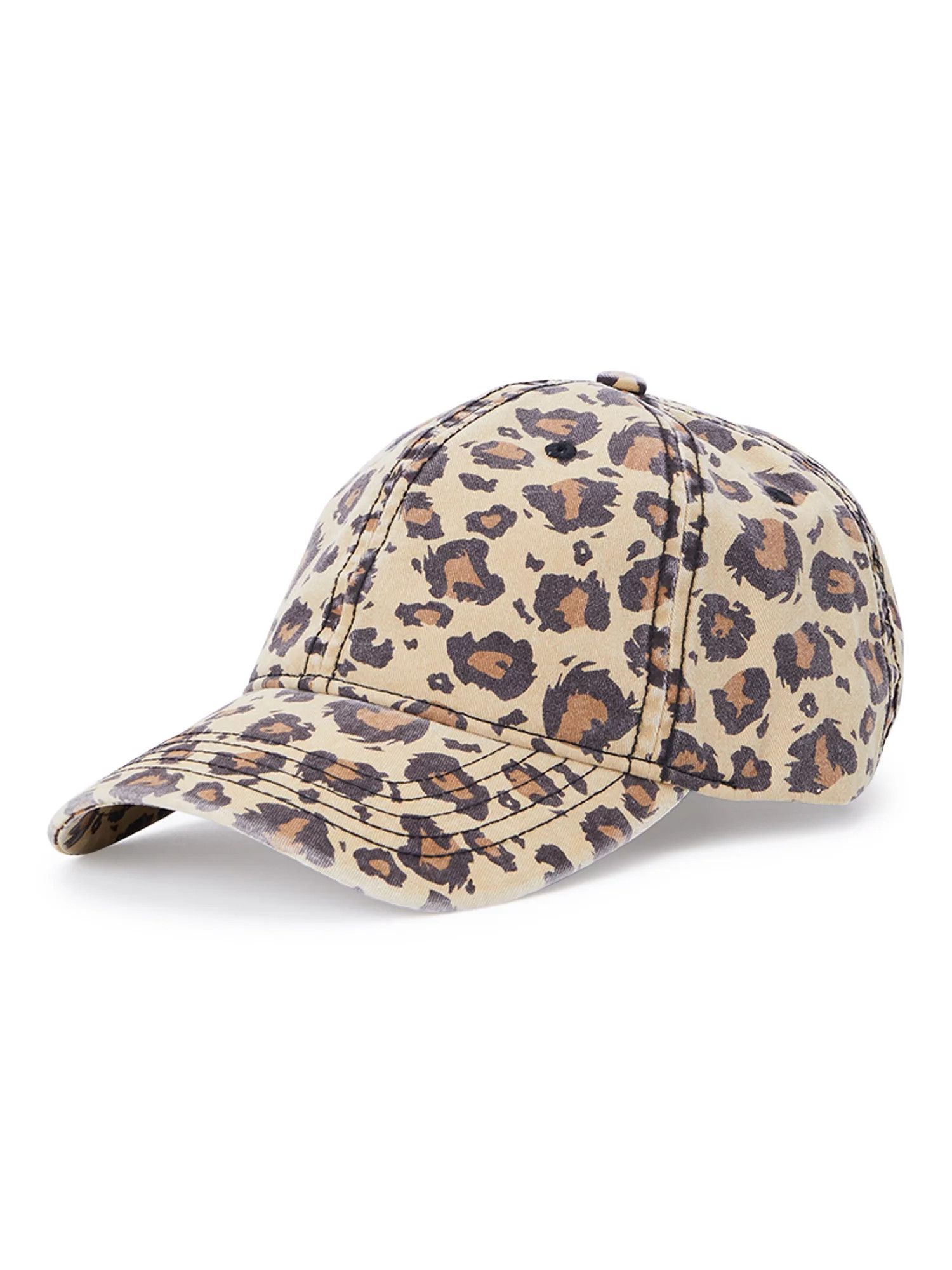 Time and Tru Women's Washed Cotton Twill Blank Leopard Baseball Hat | Walmart (US)