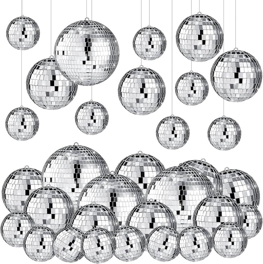 Sumind 35 Pcs Christmas Hanging Disco Balls Ornaments Mini Disco Ball Decorations Reflective Mirr... | Amazon (US)