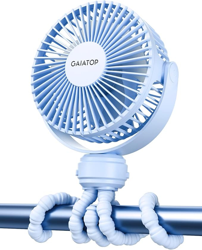 Gaiatop Mini Portable Stroller Fan, Battery Operated Small Clip on, Detachable 3 Speed Rechargeab... | Amazon (US)