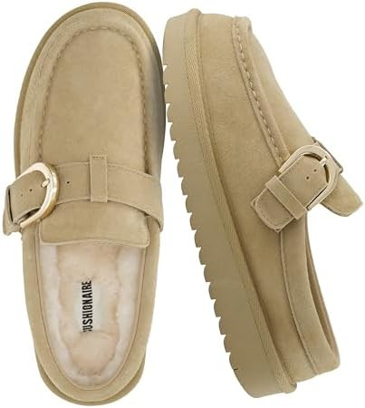 CUSHIONAIRE Origin Genuine Suede Mule Clogs for Women, Cozy Slip-On Moc Toe Loafer with Buckle an... | Amazon (US)
