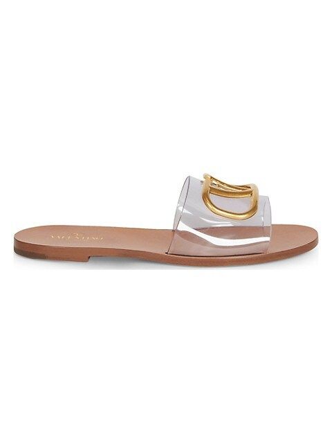 Valentino Garavani Transparent Logo Slide Sandals | Saks Fifth Avenue
