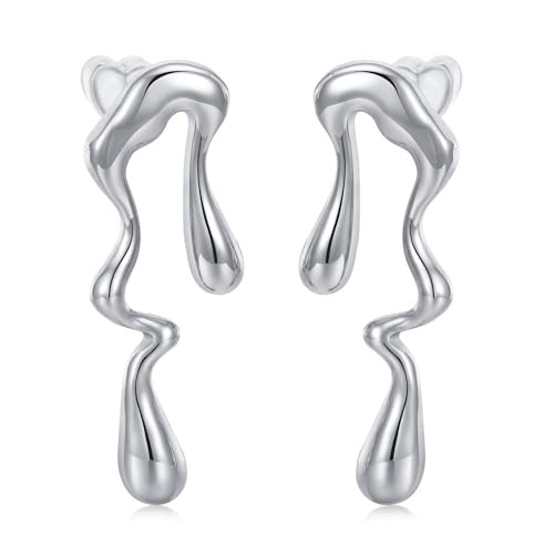 Women's Gold Studs Earrings Gift - 14K Gold Plated Personality Big Studs Earring,Stainless Steel Hypoallergenic Ear Rings for Sensitive Ear Trendy Jewelry,Christmas Birthday Gifts for Her Girl | Amazon (US)