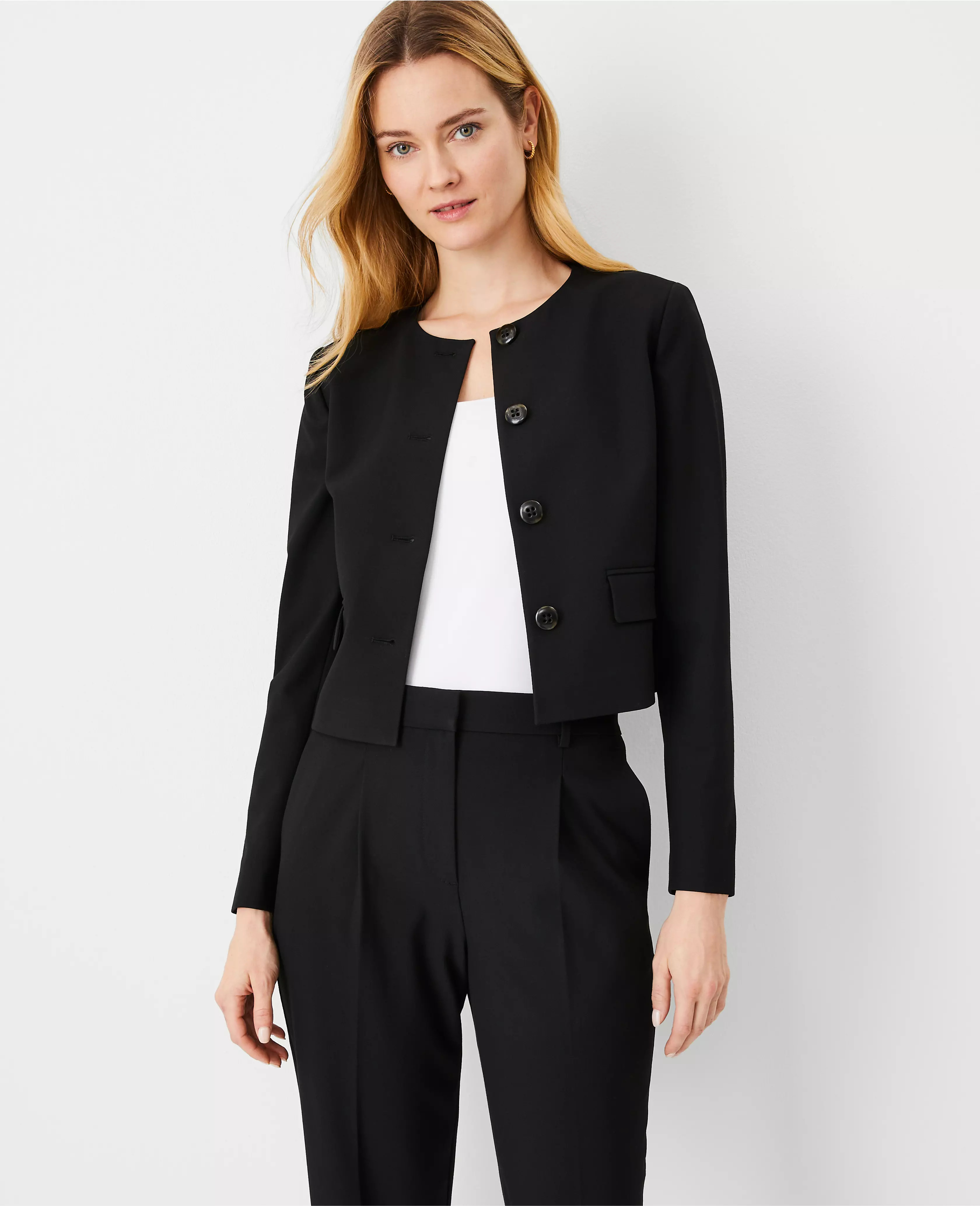 The Crew Neck Jacket in Seasonless Stretch | Ann Taylor