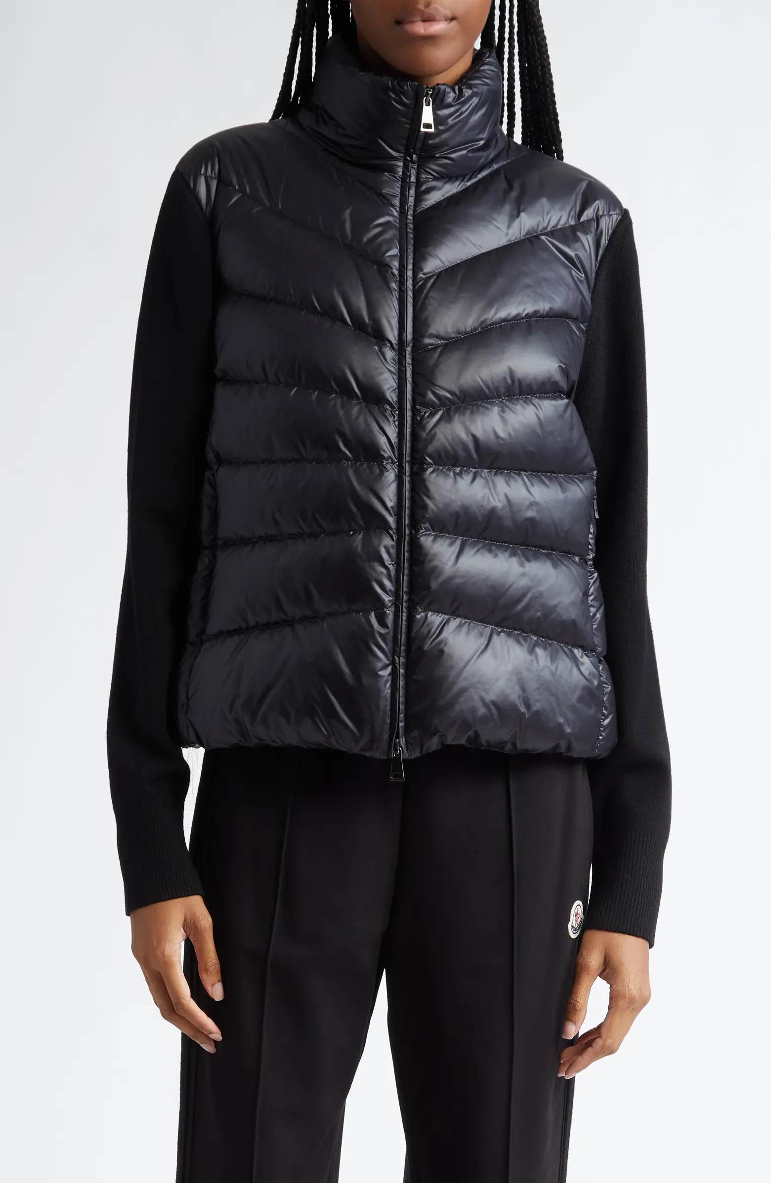 Moncler Quilted Down & Wool Knit Cardigan | Nordstrom | Nordstrom