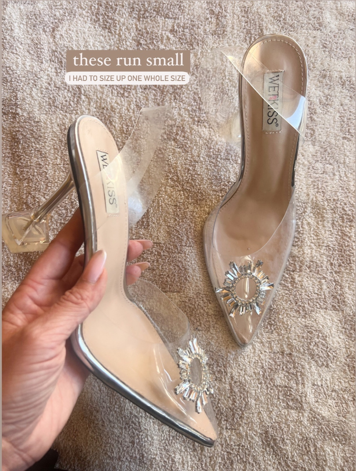 I love these heels for the holidays! A little sparkle really amps up your holiday look!✨ Sparkly shoes for holiday party, clear heels, clear shoes, party shoes, holiday shoes, holiday outfit, holiday party, shoe crush, Amazon find, Amazon holiday, Amazon style, #LaidbackLuxeLife

Shoes: Run small. I had to size up one whole size.

Follow me for more fashion finds, beauty faves, and lifestyle, home decor, sales and more! So glad you’re here!! XO, Karma

#LTKHoliday #LTKSeasonal #LTKparties