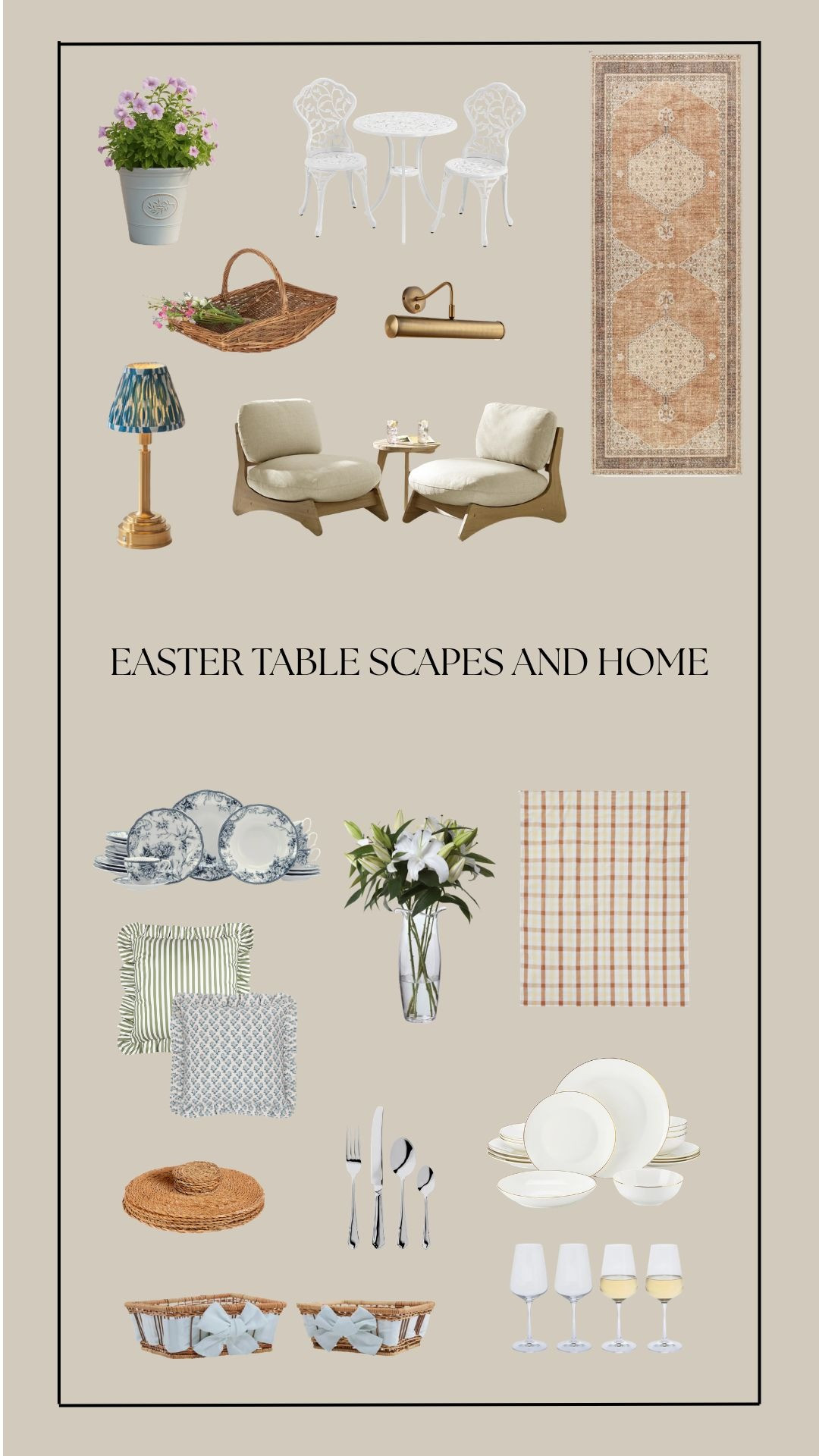 Easter Table Scapes and Home Inspiration 🥚🌷 

Homewear, Tablewear, Easter Dining, Tablewear Essentials, Cushion, Gardening, Rug, Lamp, Home Inspiration, Garden Furniture, Cutlery, Plant Pot, Baskets, Vase     

 #LTKuk #LTKspring #LTKhome