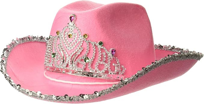 qjembhx Loftus International Rodeo Queen Sequins & Tiara Cowgirl Hat Pink One Size Novelty Item | Amazon (US)
