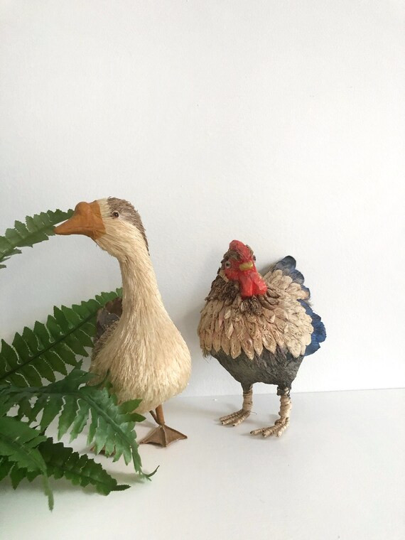 Pair of Paper Macheraffiawirepaperstraw Goose and | Etsy | Etsy (US)