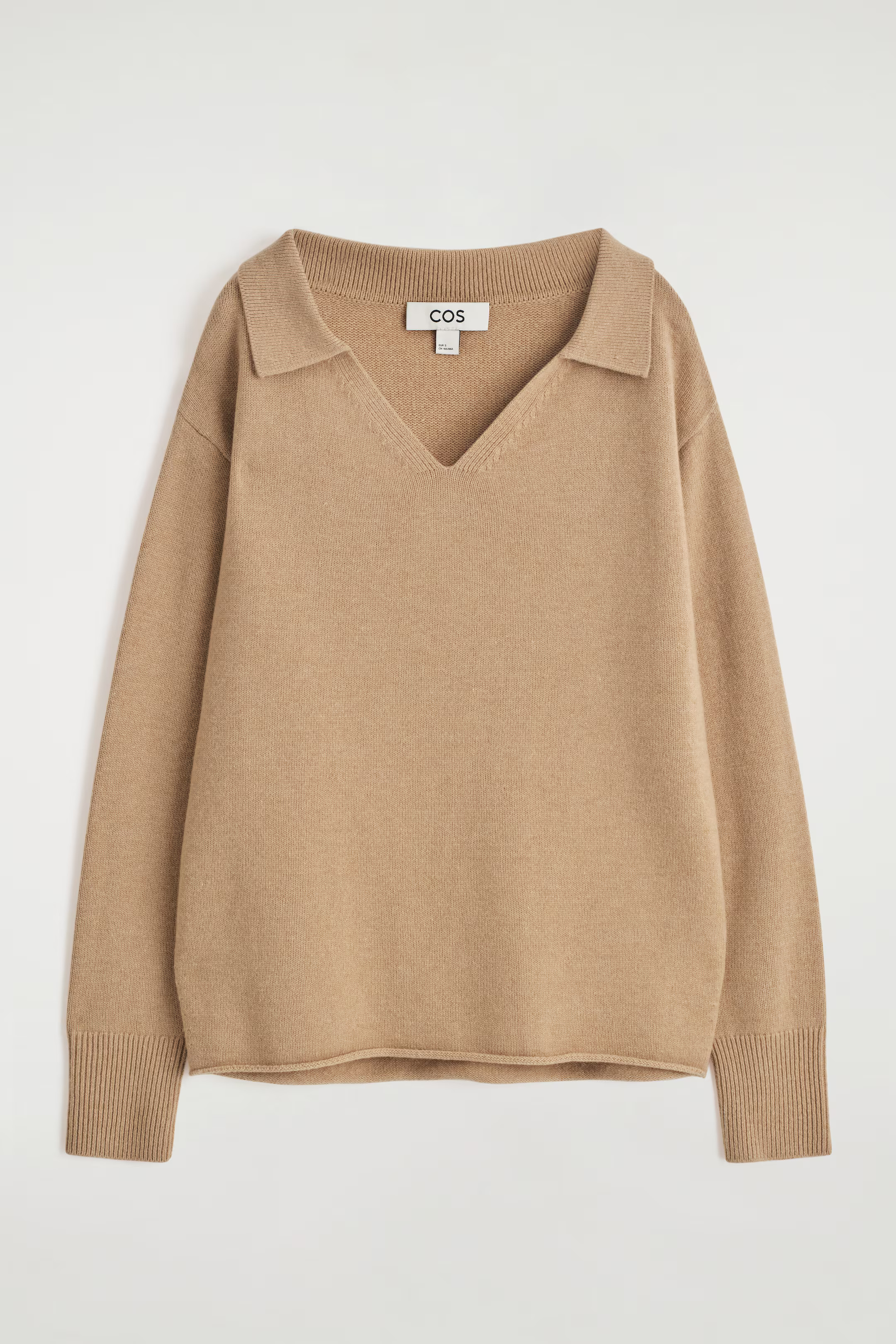 MERINO WOOL POLO SWEATER - BEIGE MÉLANGE | COS | COS (EU)