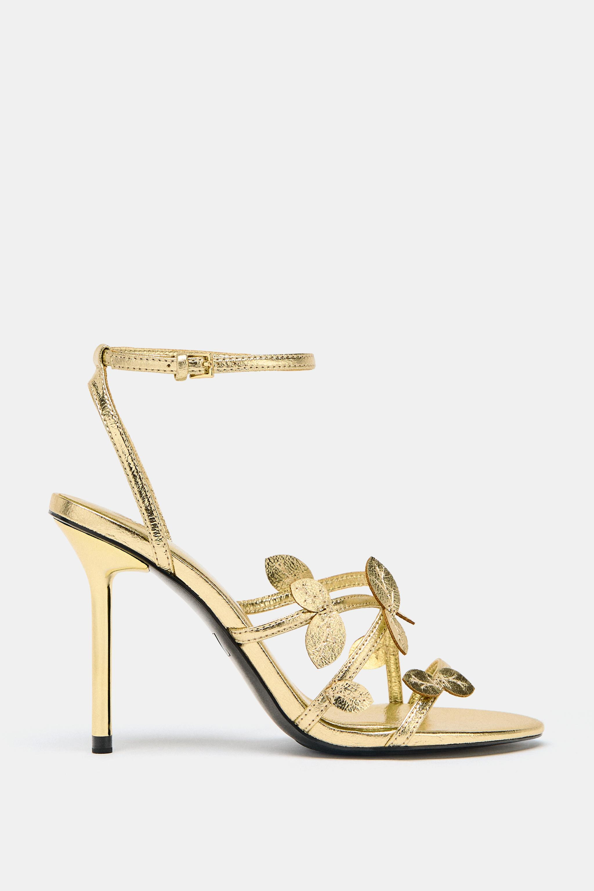 METALLIC EFFECT SANDALS | Zara US