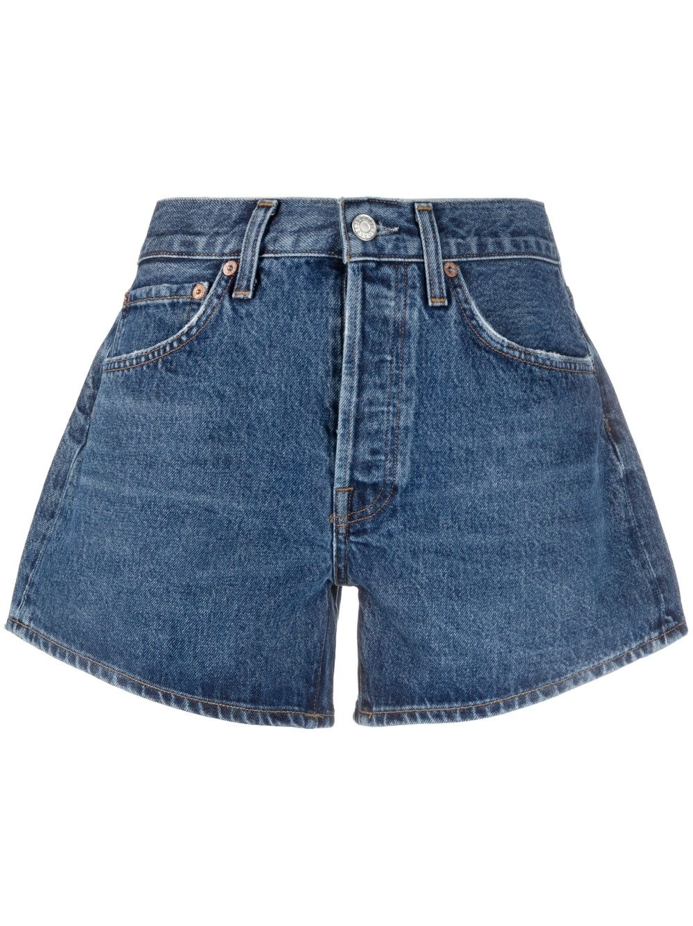 AGOLDE high-waist denim shorts - Blue | Farfetch Global