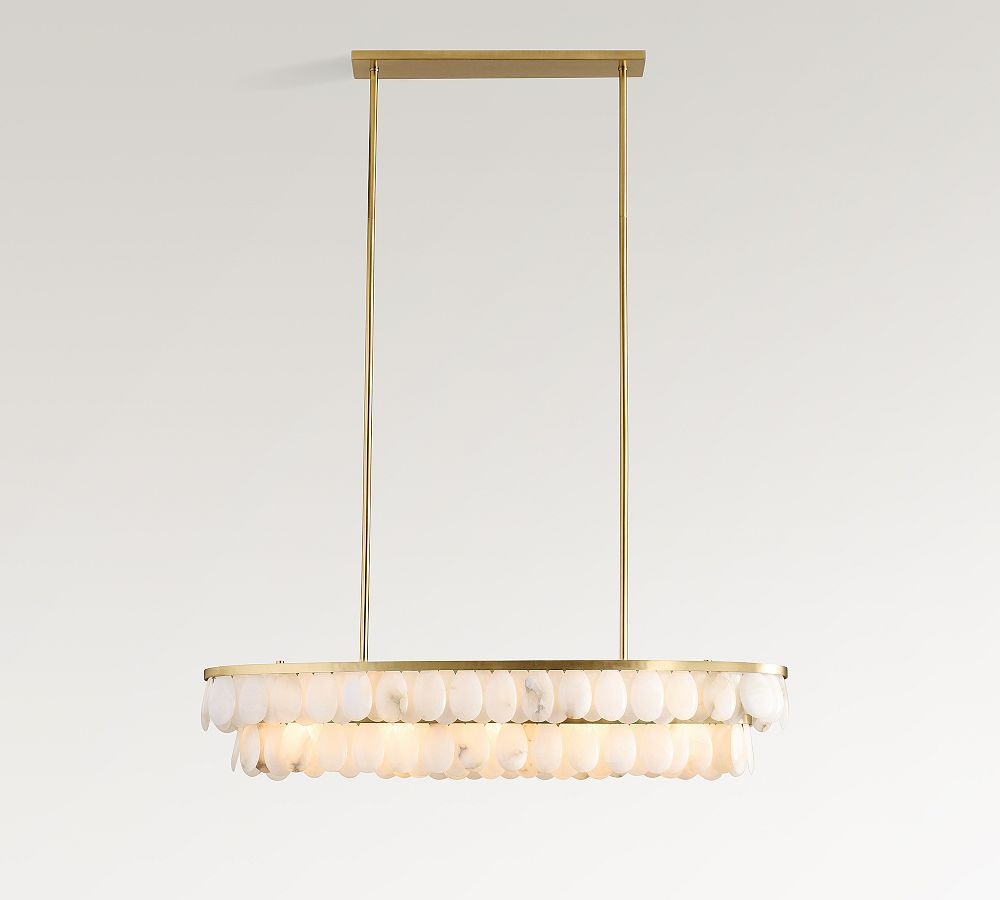 Solene Alabaster Linear Chandelier (45") | Pottery Barn (US)