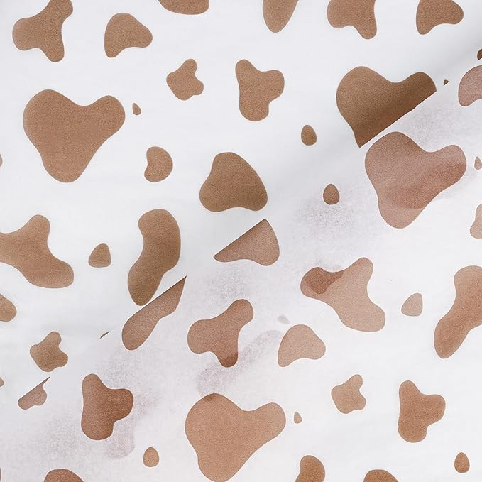 Hi Sasara Large Brown Cow Print Tissue Paper - 28 x 20 inch - 30 Sheets for Gift Bags & Cow Party | Amazon (US)