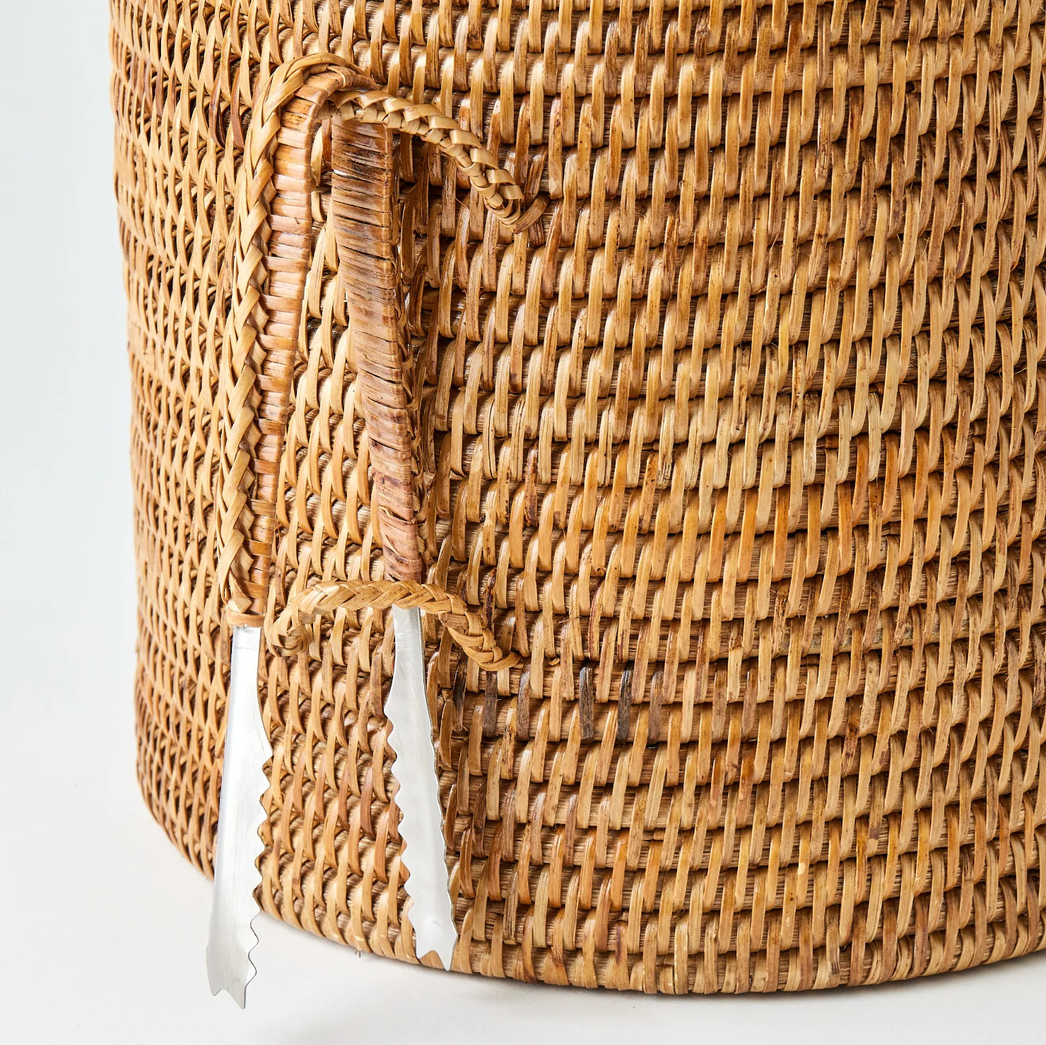 Rattan Ice Bucket with Tongs, 3 sizes 12x12x15 | Half Past Seven