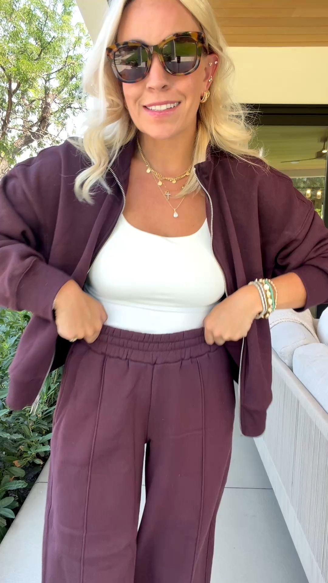 Here’s the wide leg version! Size small in the pants and medium in the top!