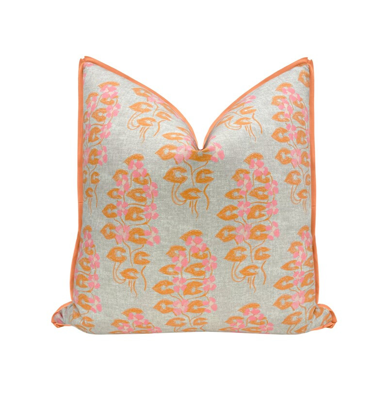 Lulie Wallace : Willow // Burnt Orange with Butterfly Flange pillow | floral print | botanical pr... | Etsy (US)