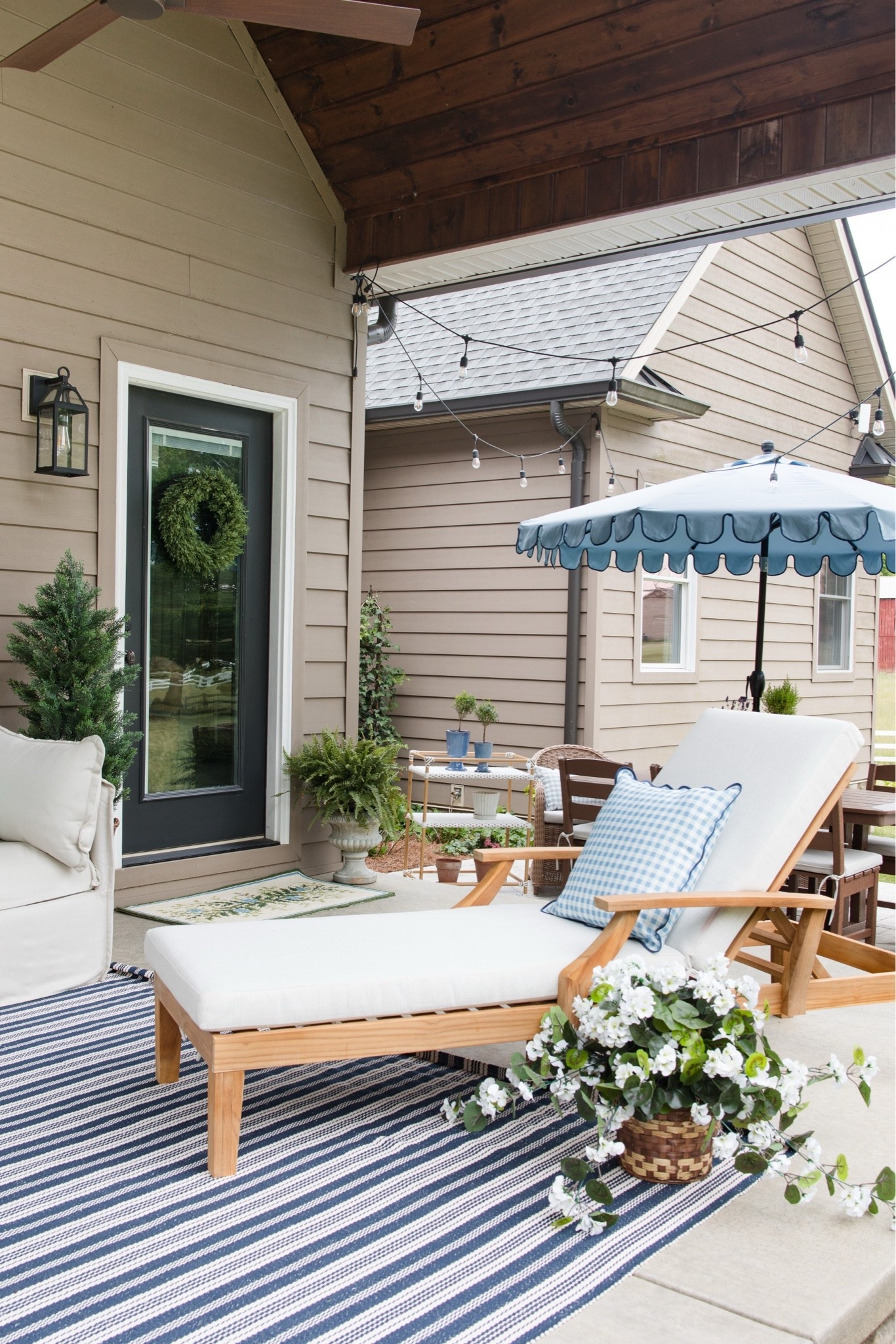 Getting patio ready with Birch Lane. Loving this teak chaise lounge and rug to tie it all together

#LTKdayinmylife #LTKSeasonal #LTKHome
