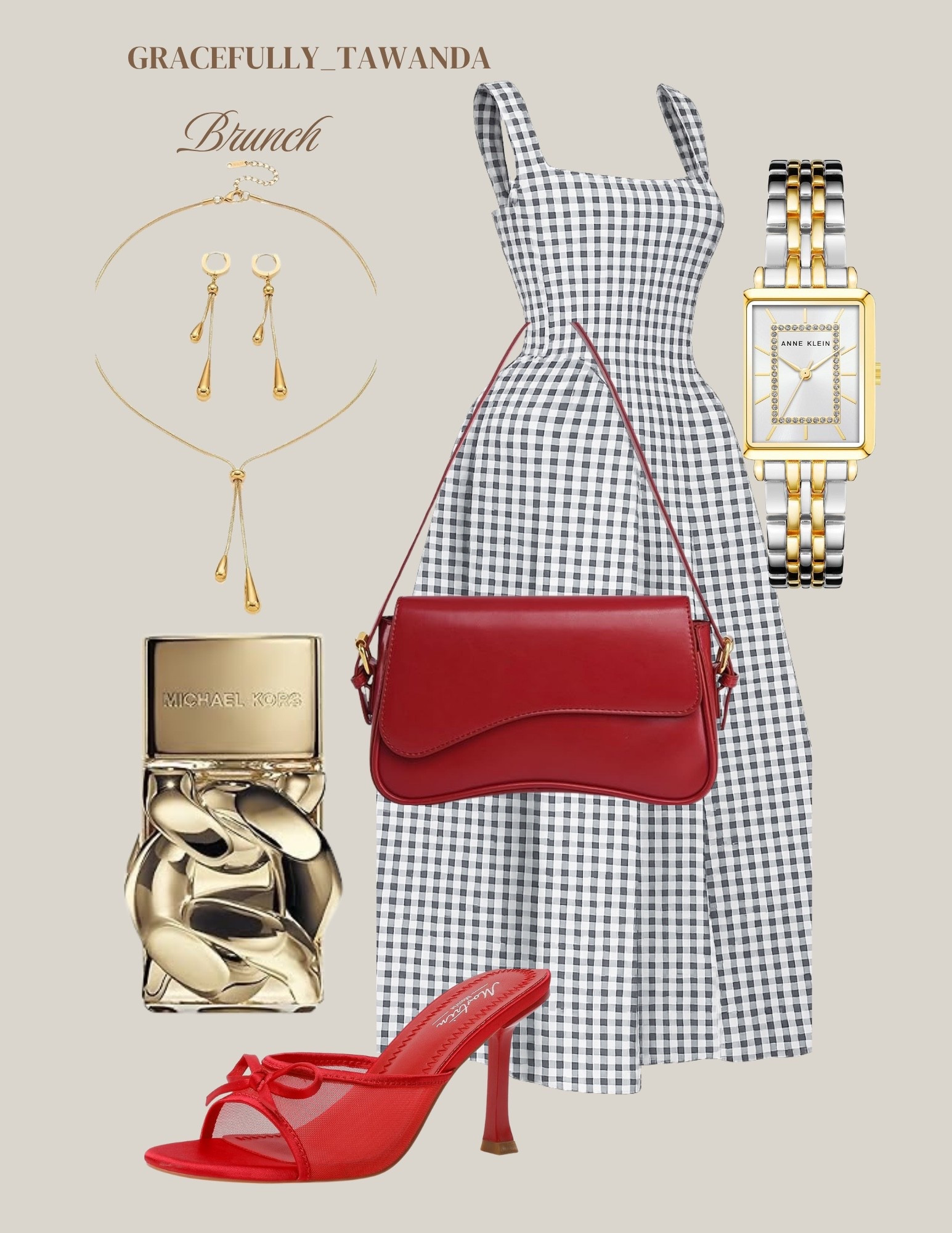 Brunch plans, but make it effortlessly chic ☕❤️
Gingham classics paired with bold red accents and golden details for the perfect soft glam moment.✨

Serving timeless, feminine, and just the right amount of flirty. 💋

#LTKootd