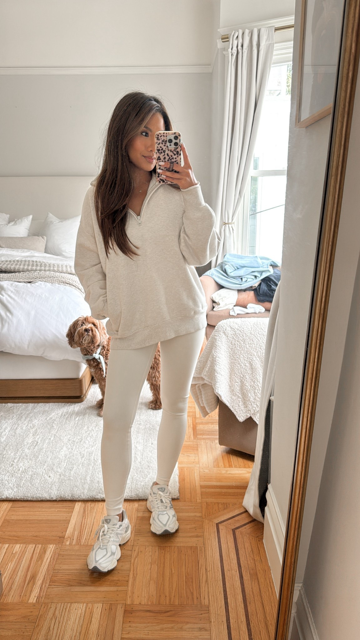 Comfy ootd 

Sizing:
Leggings - I always size up to S in leggings for less compression, these run tts
1/2 zip - in heather light oatmeal tts, xs
Sneakers - size down 1/2 size 

#LTKActive #LTKPetite #LTKShoeCrush