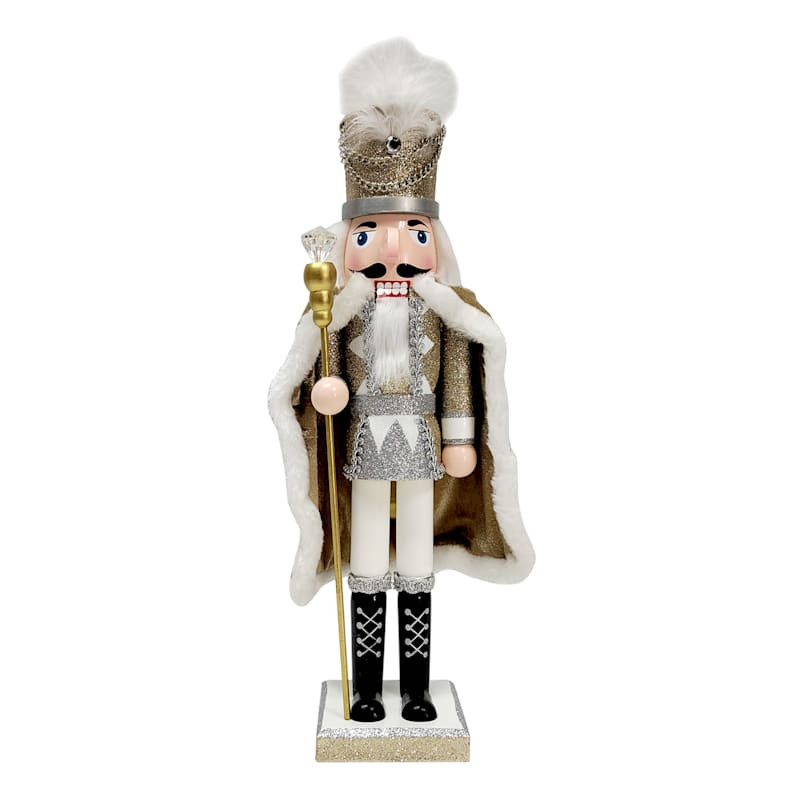 Gold & Silver Nutcracker with Cape, 15" | At Home
