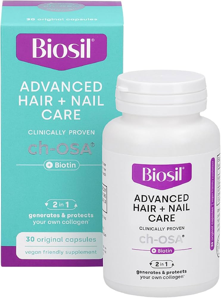Biosil Advanced Hair + Nail Care - 30 Capsules - Grow, Strengthen & Thicken Hair and Nails - with... | Amazon (US)