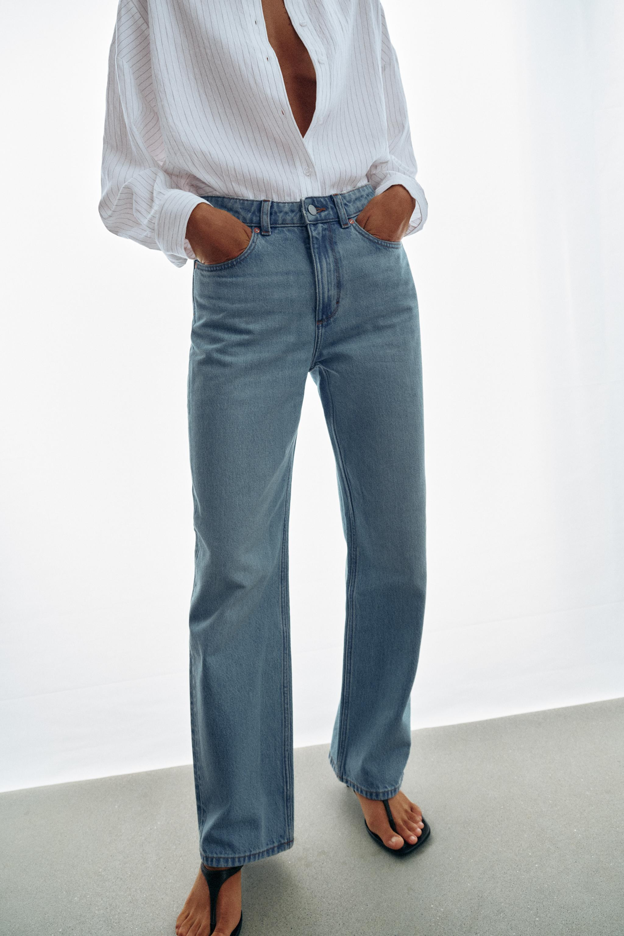 Z.03 STRAIGHT HIGH-WAISTED LONG LENGTH JEANS | Zara US