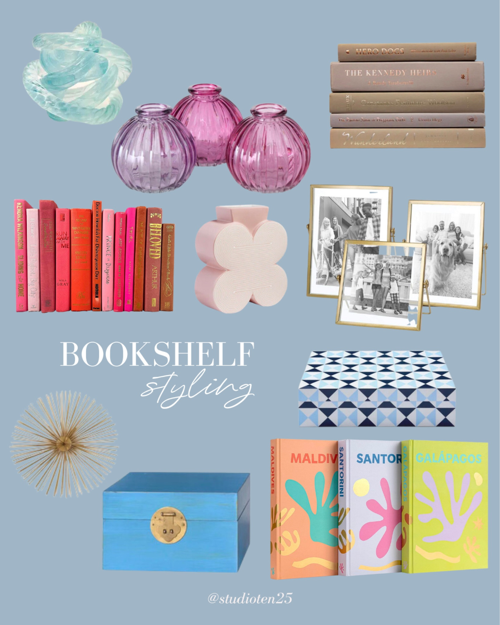 Feminine + fun bookshelf. 

Perfect for a dorm room or teenage bedroom.

#LTKunder100 #LTKstyletip #LTKhome
