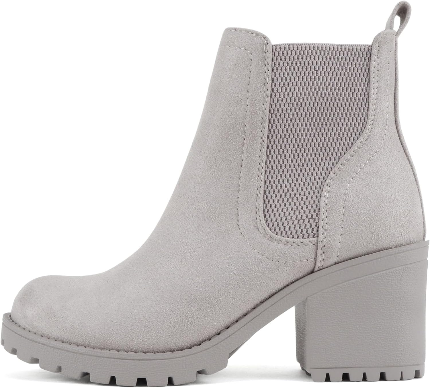 Soda ZINON ~ Women Lug Sole Mid Heel Chelsea Fashion Ankle Boot w/Double Elastic Gore | Amazon (US)