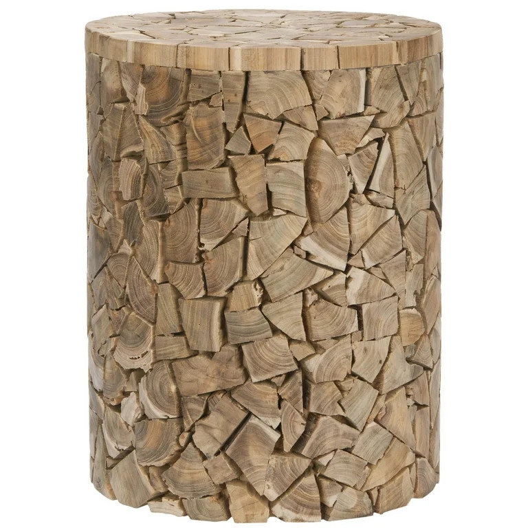 Safavieh Canyon Nautical Bohemian Teak Oak Round Stool/Table | Walmart (US)