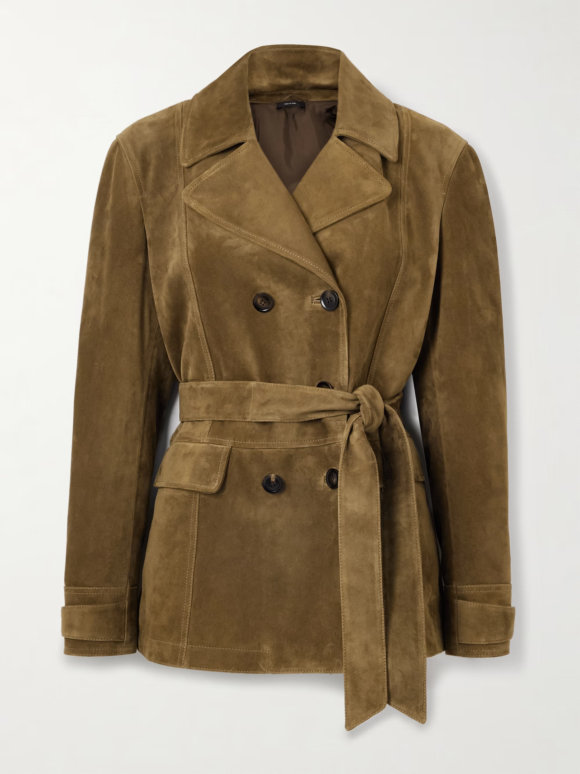 Belted double-breasted suede jacket | NET-A-PORTER (UK & EU)
