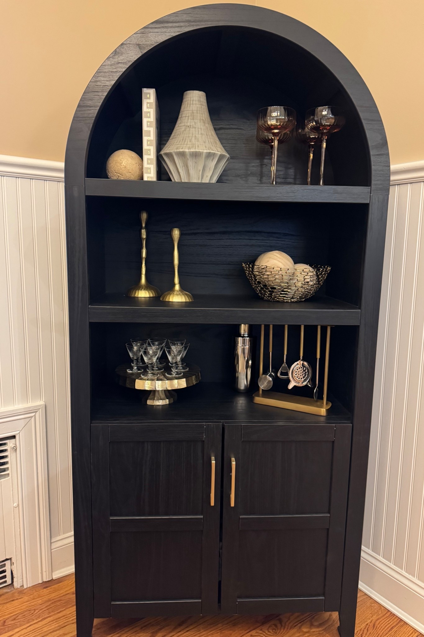 Amazing Arched Cabinet Styling ✨ 

Lots homegoods/marshalls found - linking similar! 

Home decor, modern home, home styling, shelf styling, amazon styling 

#LTKHome #LTKSeasonal #LTKHoliday