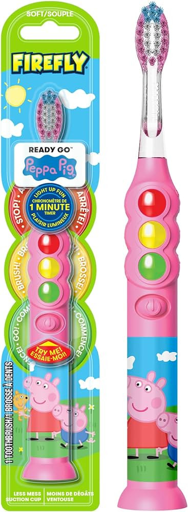 Firefly Ready Go Brush, Peppa Pig, Light Up Timer Toothbrush, Premium Soft Bristles, 1 Minute Tim... | Amazon (US)