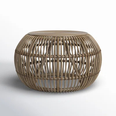 Curry Rattan Drum Coffee Table | Wayfair North America