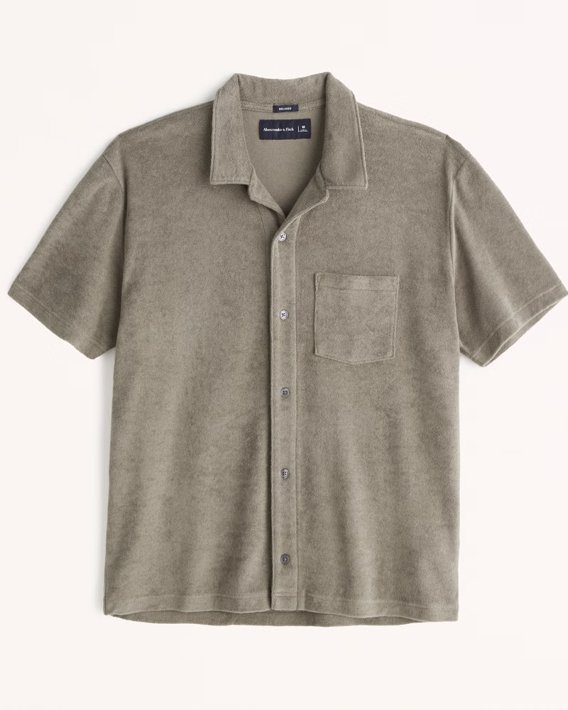 Towel Terry Button-Through Polo | Abercrombie & Fitch (US)