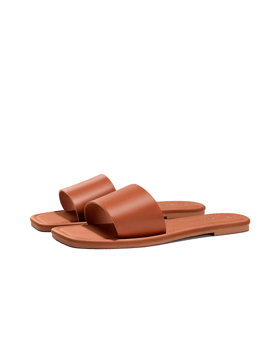 Leia | Classic Wide Strap Slides | Fitory Footwear US