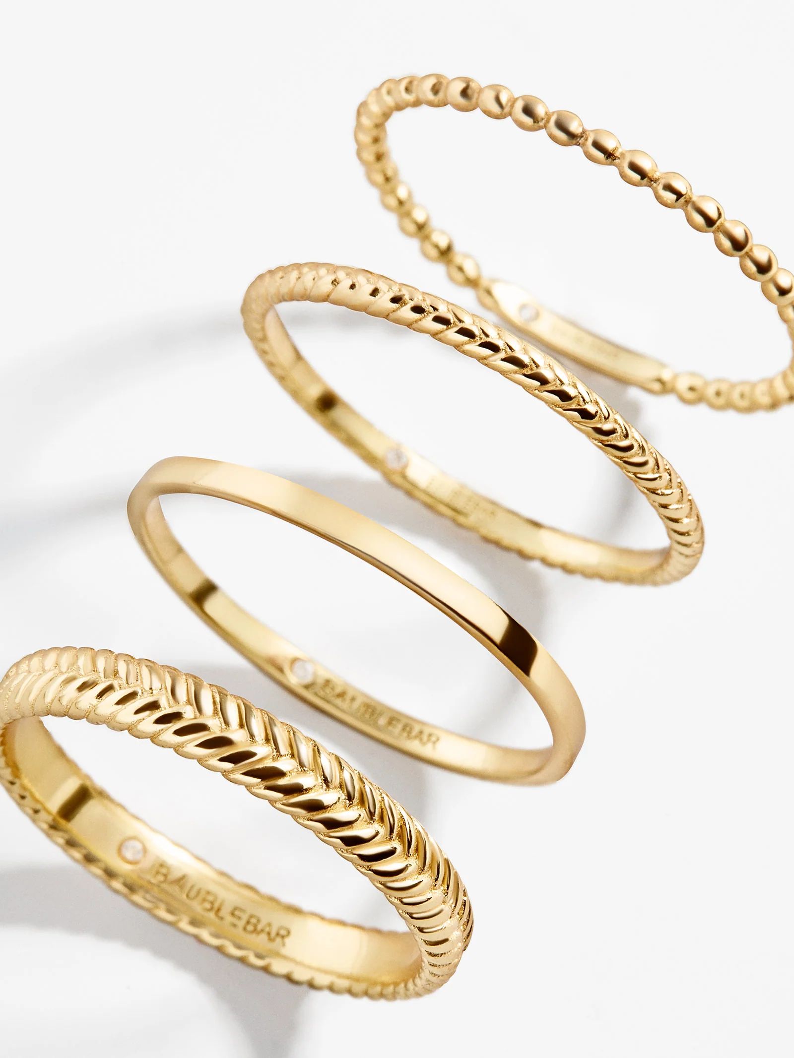Mamie 18K Gold Ring Set | BaubleBar (US)