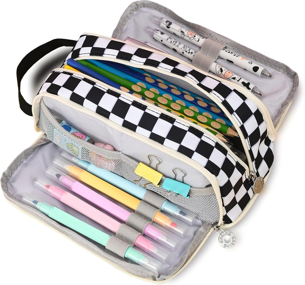 Large Pencil Pouch Pen Case Pencils Holder Bag for Office Writing Stationery Supplies Bags Big Ca... | Amazon (US)