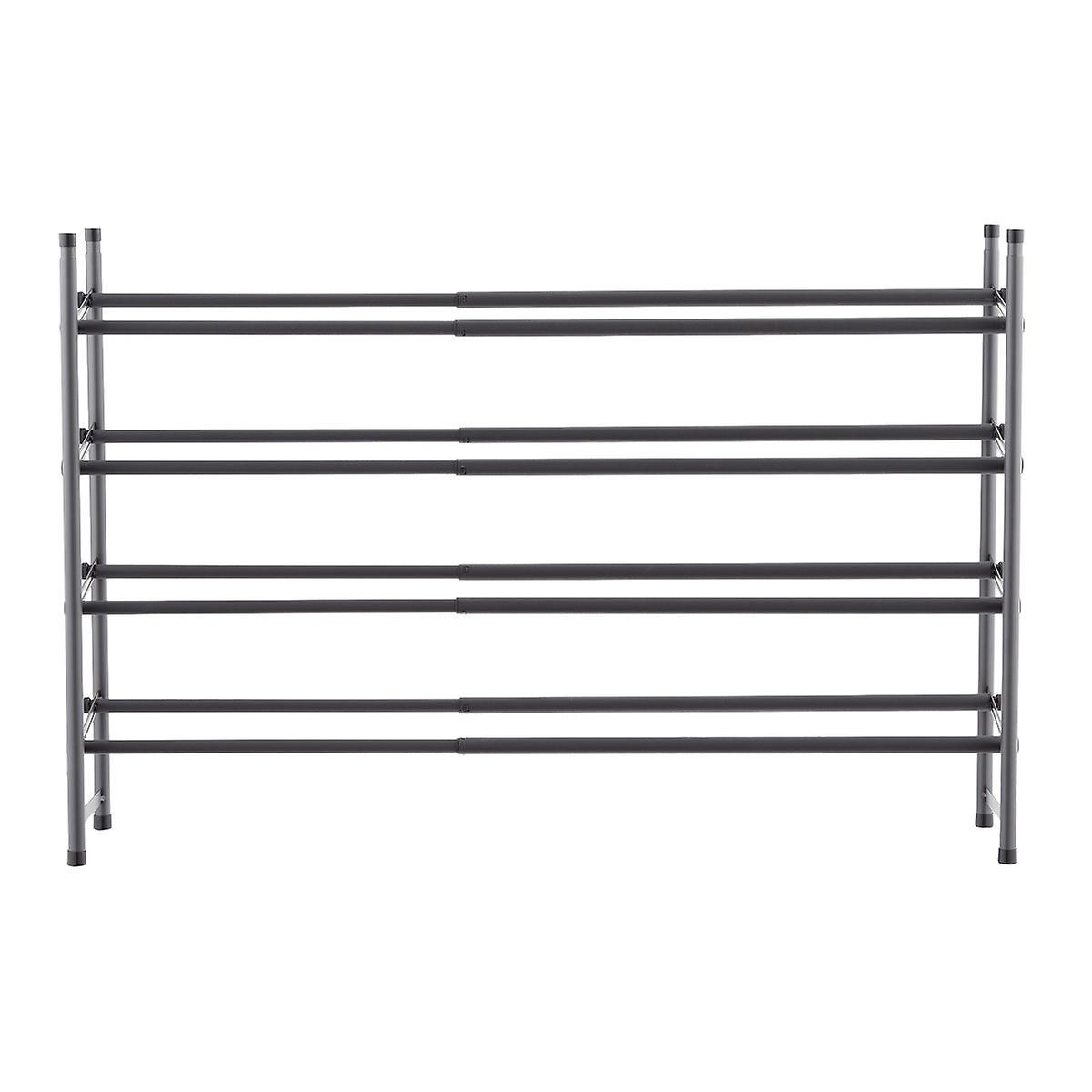 Graphite 4-Tier Expandable Shoe Rack | The Container Store