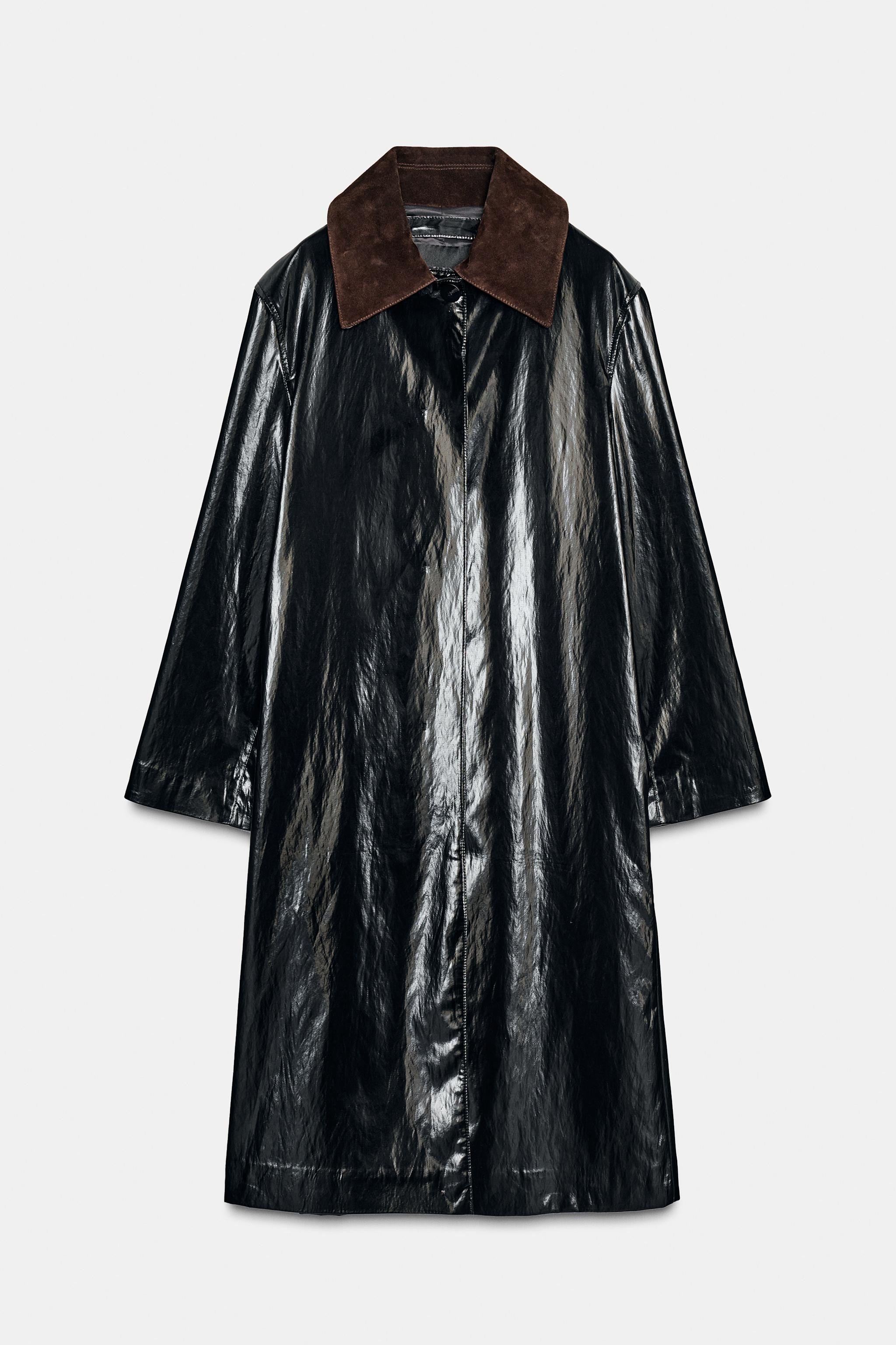 CONTRAST COLLAR SHINY TRENCH COAT ZW COLLECTION LIMITED EDITION | Zara US