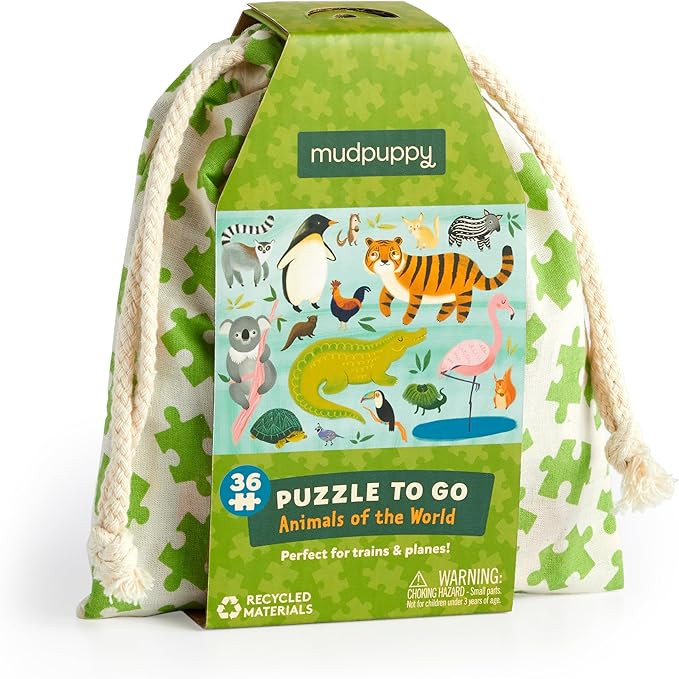 Mudpuppy Animals of The World to Go Puzzle, 36 Pieces – Great for Kids Ages 3+ - Perfect for Tr... | Amazon (US)