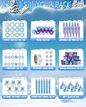 Frozen party favors, 12 Sets of Goodie bags for kids, with Stamps for kids, Slap Bracelets, Keych... | Amazon (US)