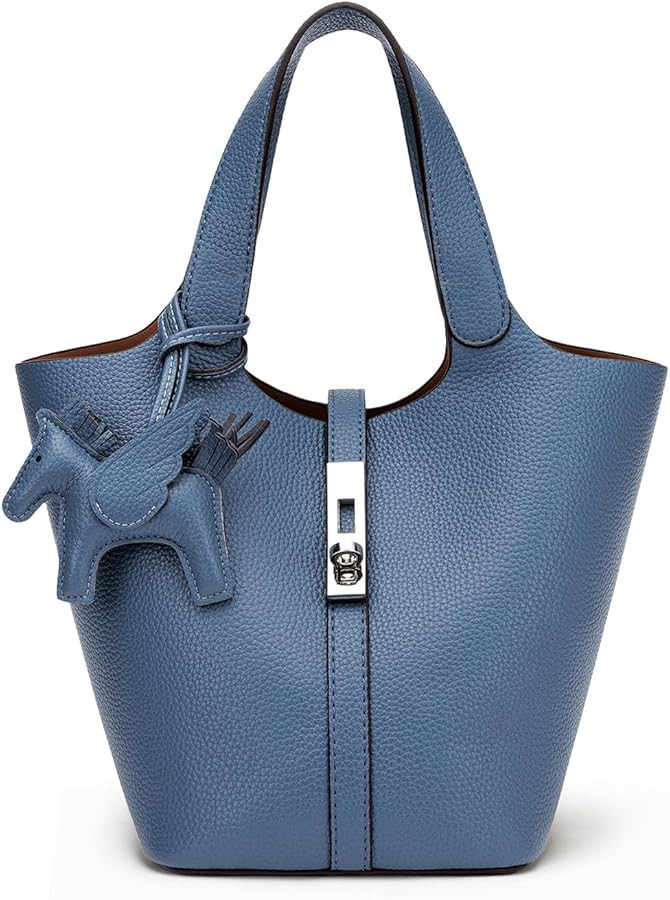 Tote Bag for Women Vegan Leather Bucket Purse for Women Top Handle Handbag Shoulder Bag with Deta... | Amazon (US)