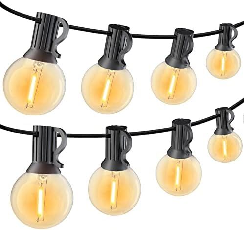 GLUROO Outdoor String Lights, 60FT LED Outdoor Patio Lights Waterproof with 30+2 G40 Globe Bulbs ... | Amazon (US)