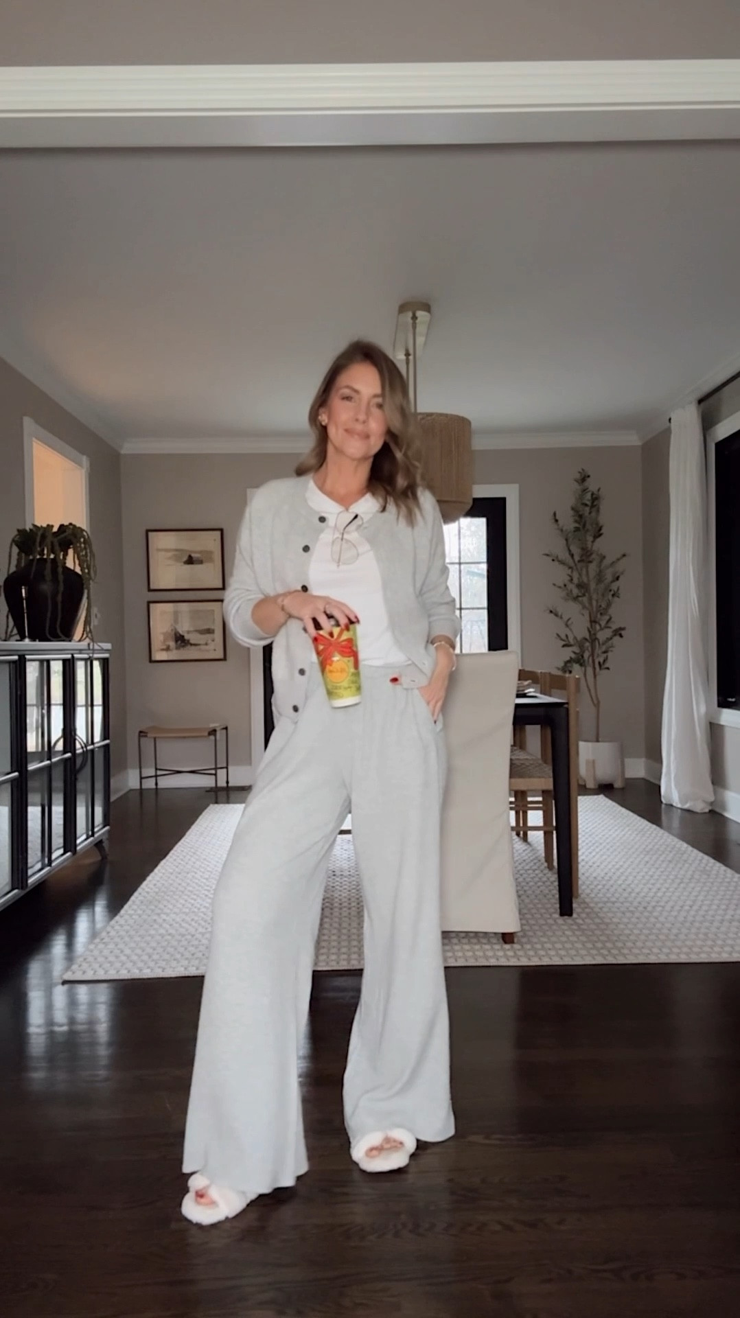 My exact cardigan is sold out from Aritzia, but I linked the one from Vuori that goes with these pants! 
Small cardigan, XS lounge pantss

#LTKootd #LTKHoliday #LTKPetite