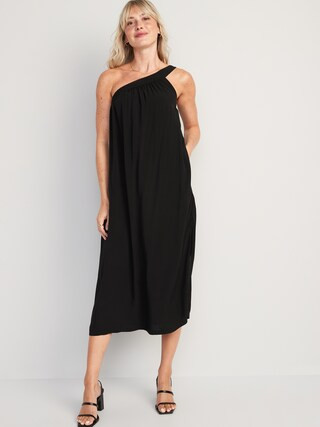 One-Shoulder Midi Shift Dress for Women | Old Navy (US)