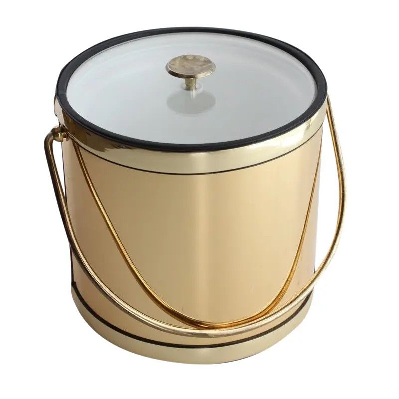 Gold Ice Bucket | Chairish