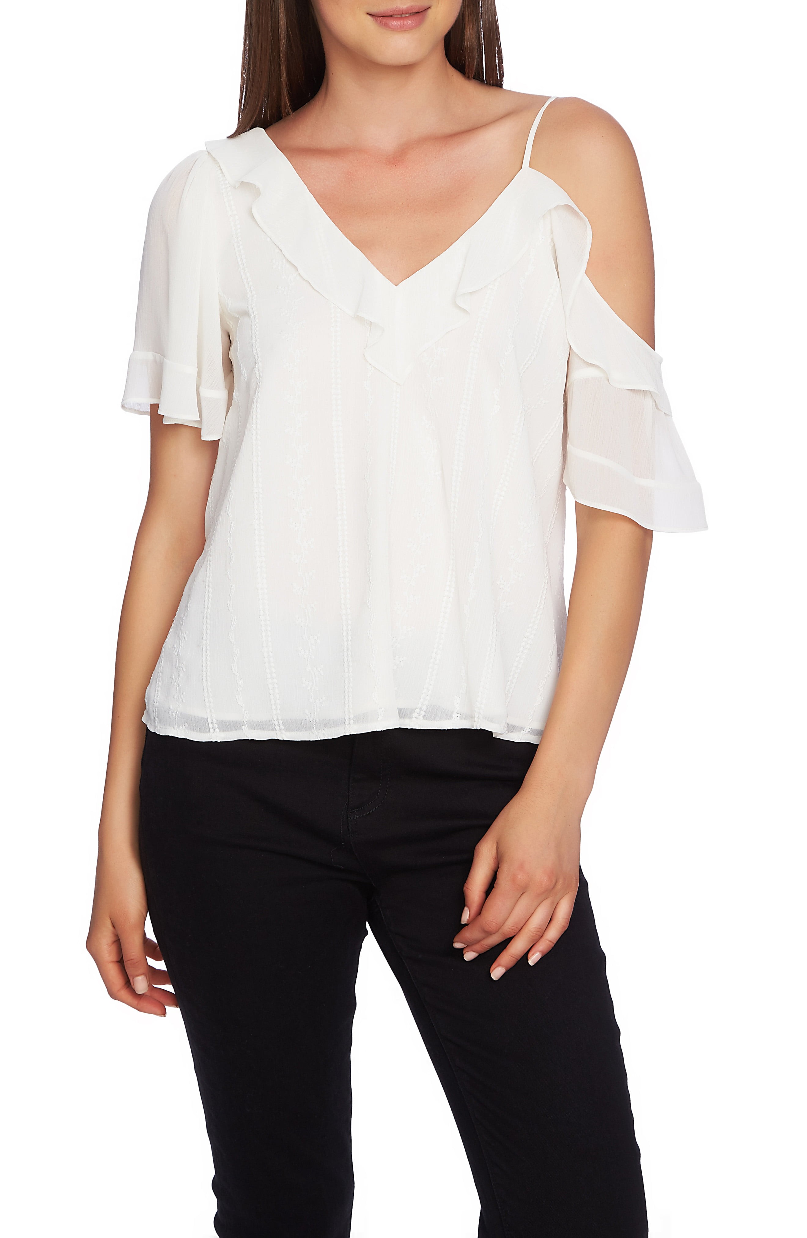 Women's 1.state Ruffle One-Shoulder Embroidered Top | Nordstrom