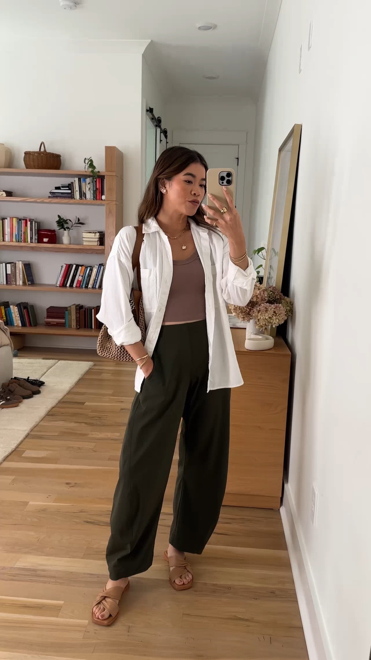 I love these slides from @Alohas. They are so cute and comfy!

Sizing info: 
-Ruti The On The Loose Work Pants (Size 0 regular in Verdant) 
-Abercrombie Bra Free Tank (Size XS) 
-Vuori Trestles Twill Button Up (Size XS in White)

green pants, petite pants, green petite pants, fall pants, summer pants, barrel pants, summer outfit, fall outfit, vacation outfit, travel outfit, best petite pants, petite barrel pants, comfy pants, viral barrel pants, fall style, petite fall style

#LTKootd #LTKSeasonal #LTKPetite
