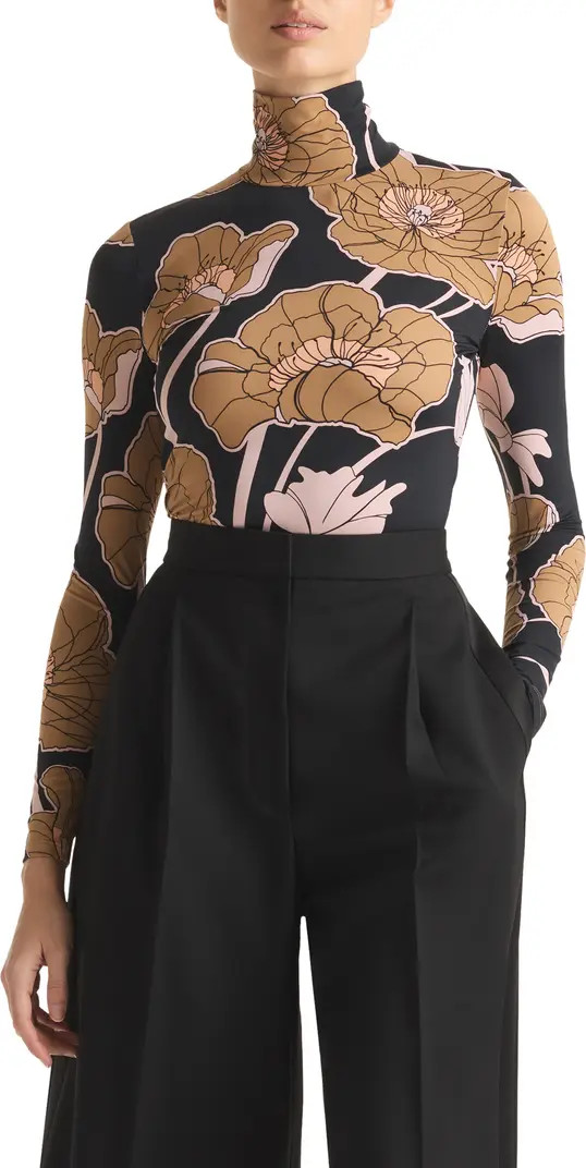 Nuda Floral Turtleneck Top | Nordstrom